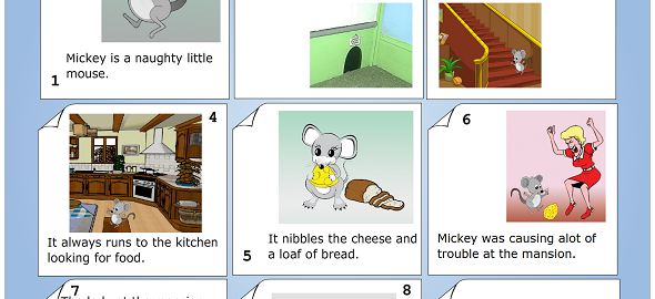 A completed storyboard templates